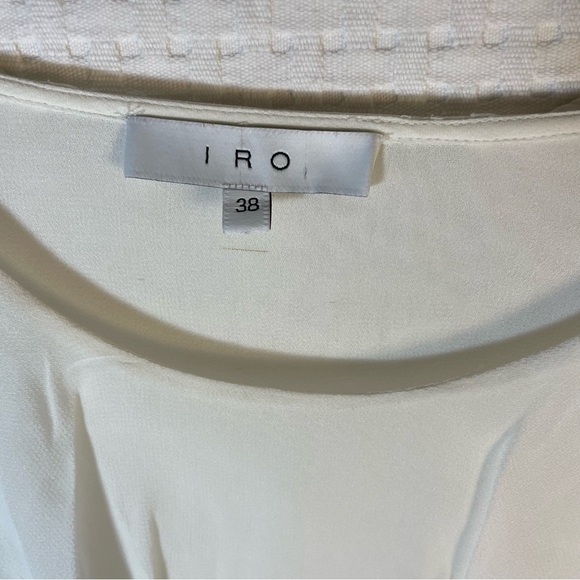 IRO Graham Top Size 38 US Medium White Draped Layered Cap Sleeve Dolman Lattice - Picture 5 of 9